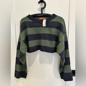 NWT Simons Striped Cropped Sweater